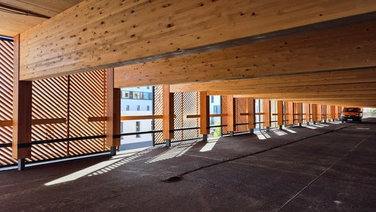 Interior view of Ingolstadt multi-storey car park