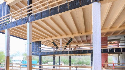 Headquarters Timber Ribbed Ceiling